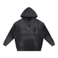 Vintage Washed Frayed Fleece Hoodie