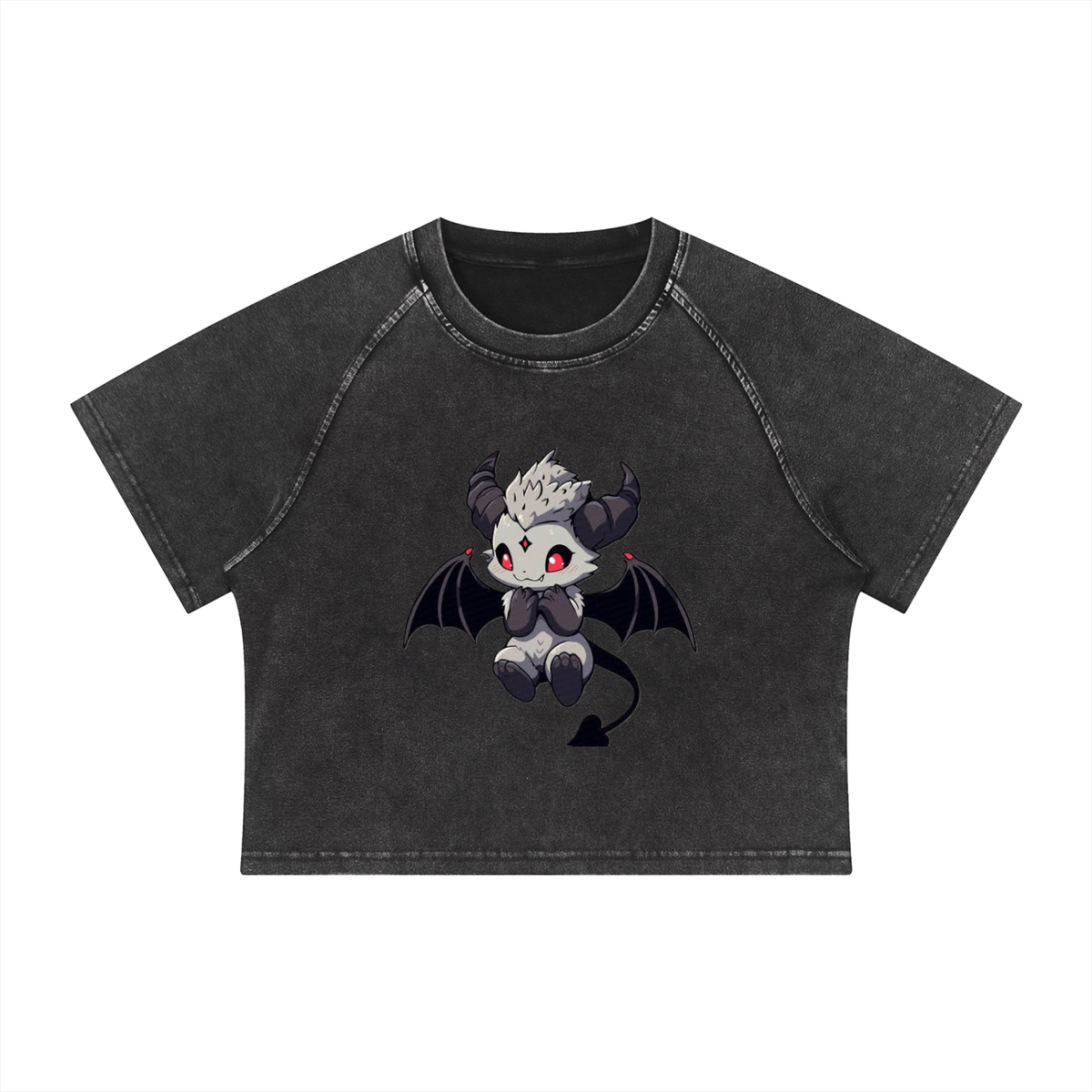 Women's Mineral Wash Raglan Crop T-Shirt