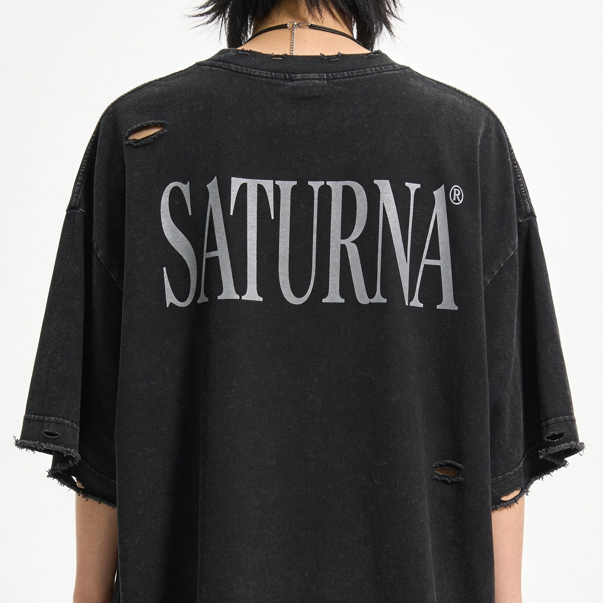 RAW EDGE OVERSIZED TEE — back