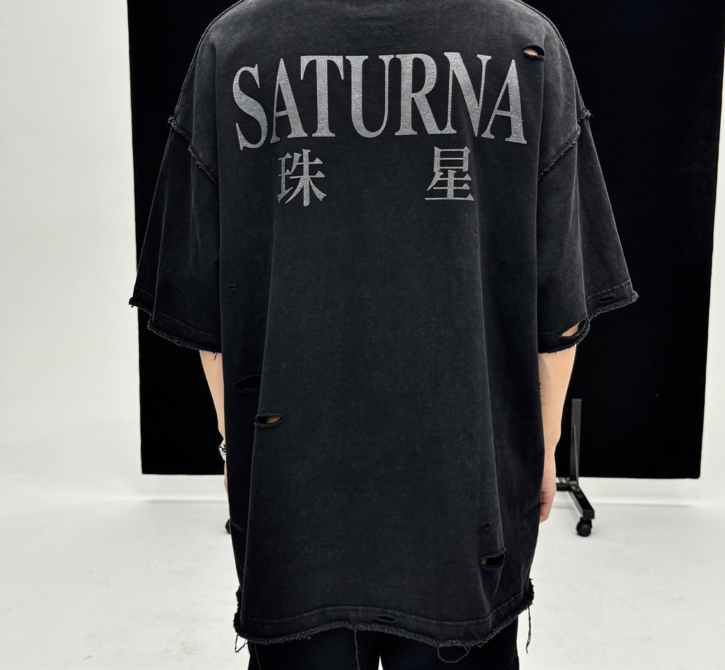 RAW EDGE OVERSIZED TEE — back