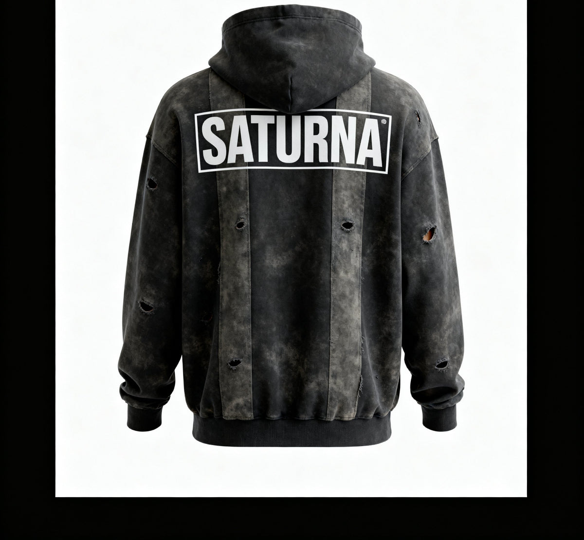 DISTRESSED RAW HOODIE — back