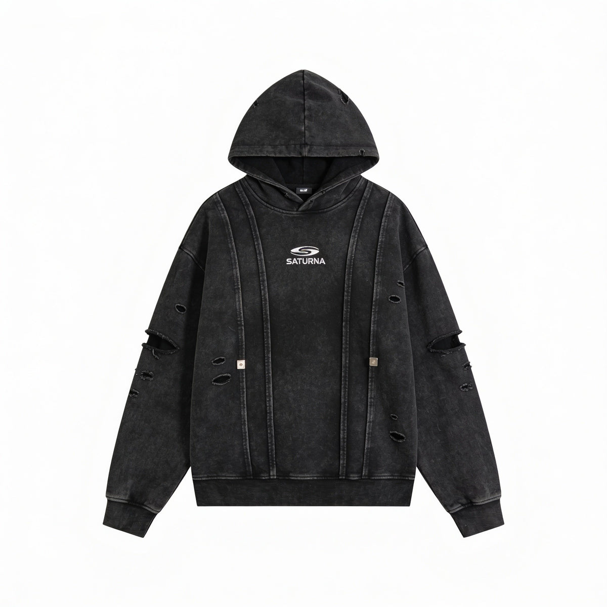 DISTRESSED RAW HOODIE — front
