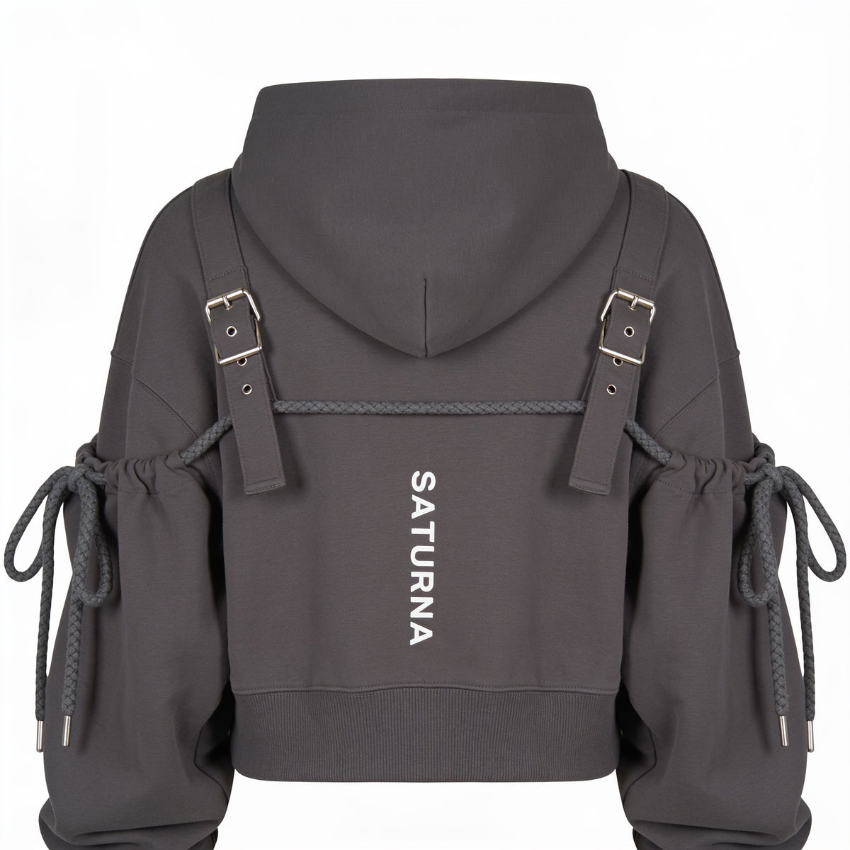 RAW EDGE CROPPED HOODIE — back