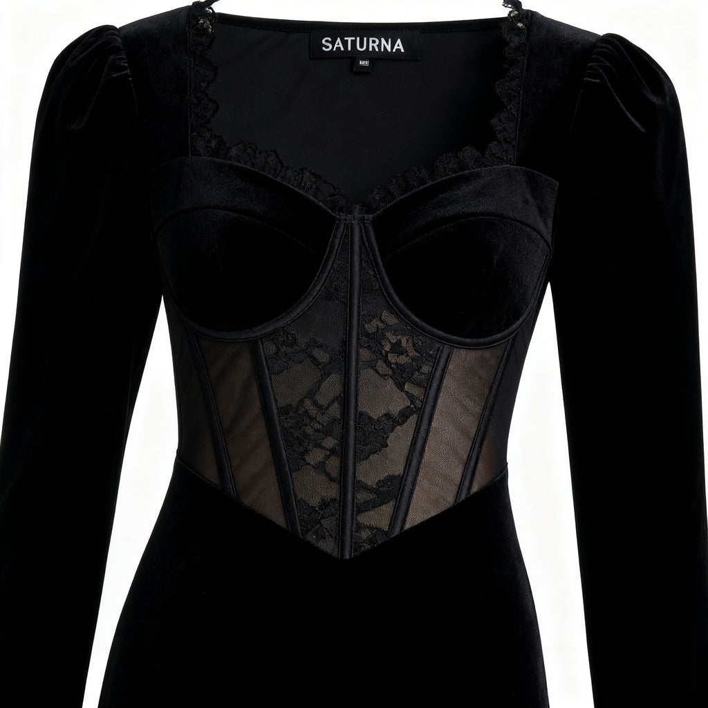 DARK ROMANCE MAXI DRESS — vue avant corrigée
