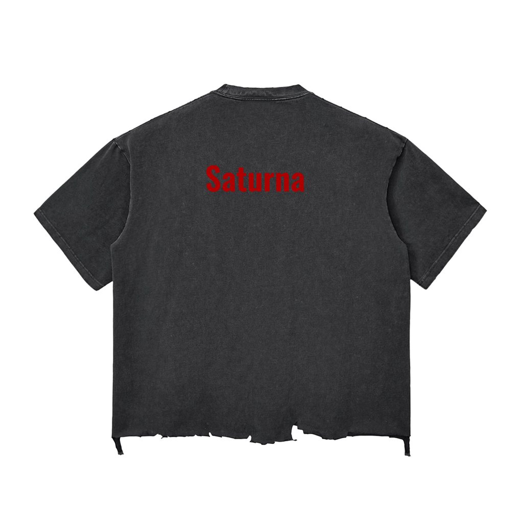 Snow Wash Raw-Hem Boxy T-shirt