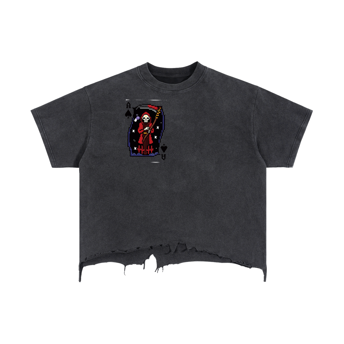 Vintage Wash Boxy Distressed Hem T-Shirt