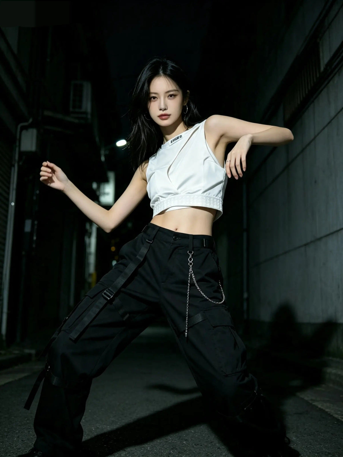 White Sleeveless Crop Top — SATURNA (view 2)