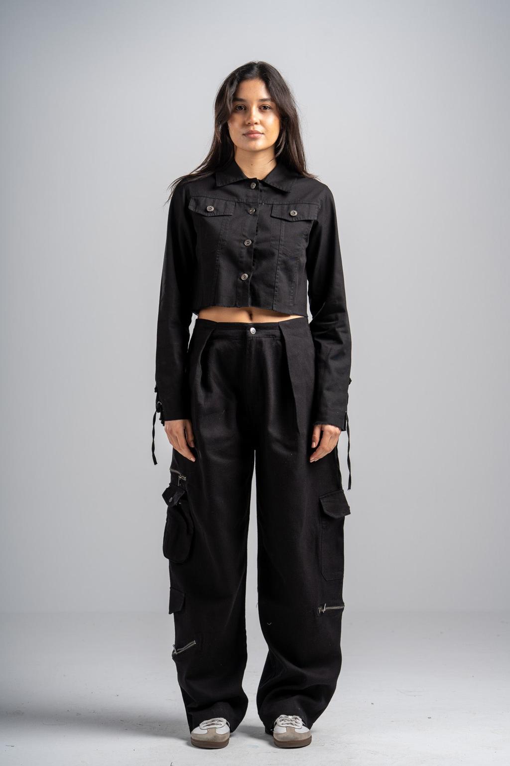 SATURNA campaign editorial — tailored co-ord studio shot